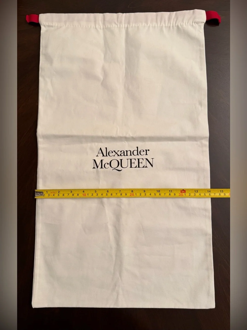 Alexander McQueen Cream Drawstring Dust Bag 24x17